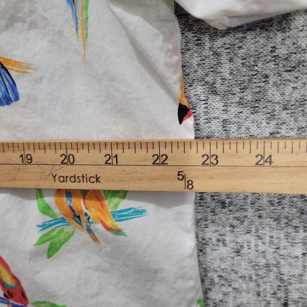 Chubbies Mens XL Friday Shirt Short Sleeve Button Tropical Bird Toucan White - Picture 6 of 10